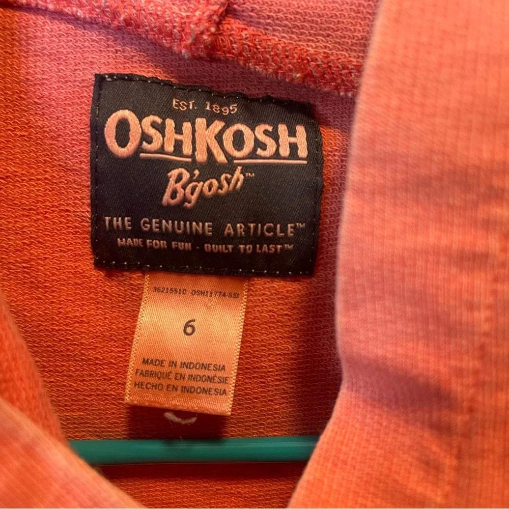 OshKosh B'Gosh short‎ sleeve hoodie kids size 6